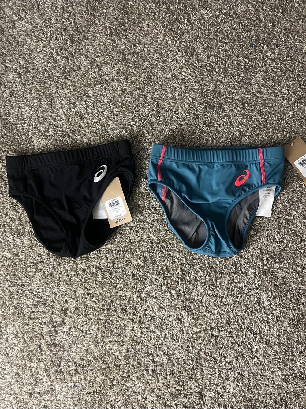 Asics Black & Teal Women's Competitive Swim Briefs with Pink Accents